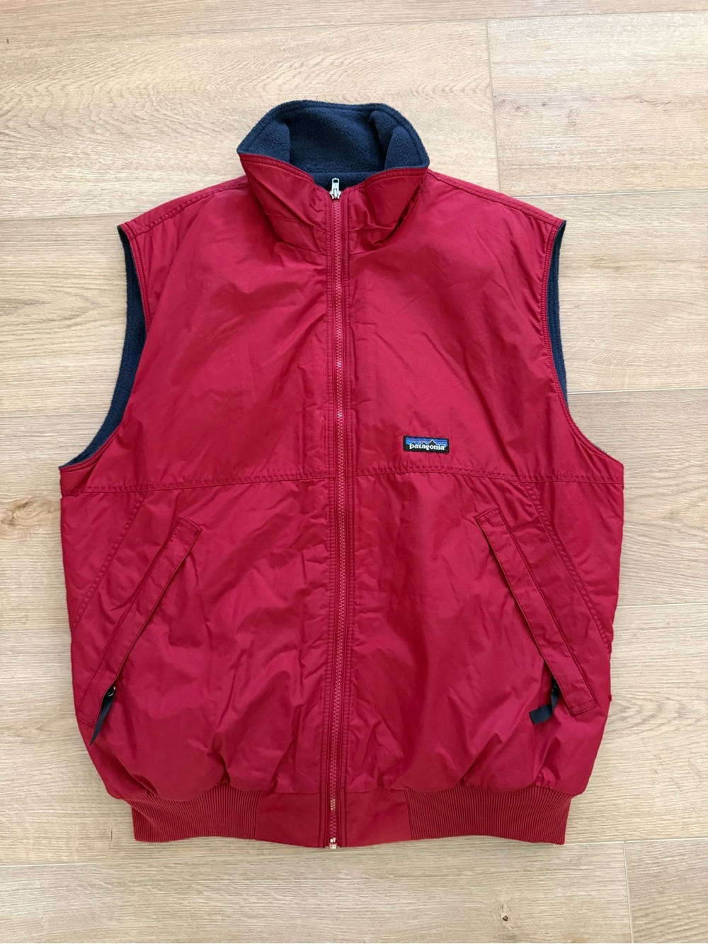 Vintage Patagonia Shelled Synchilla Fleece Lined Vest Size L Red